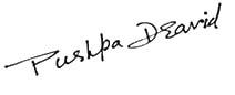 Pushpa Dravid Signature in Florence Biennale - Sangeetha Abhay